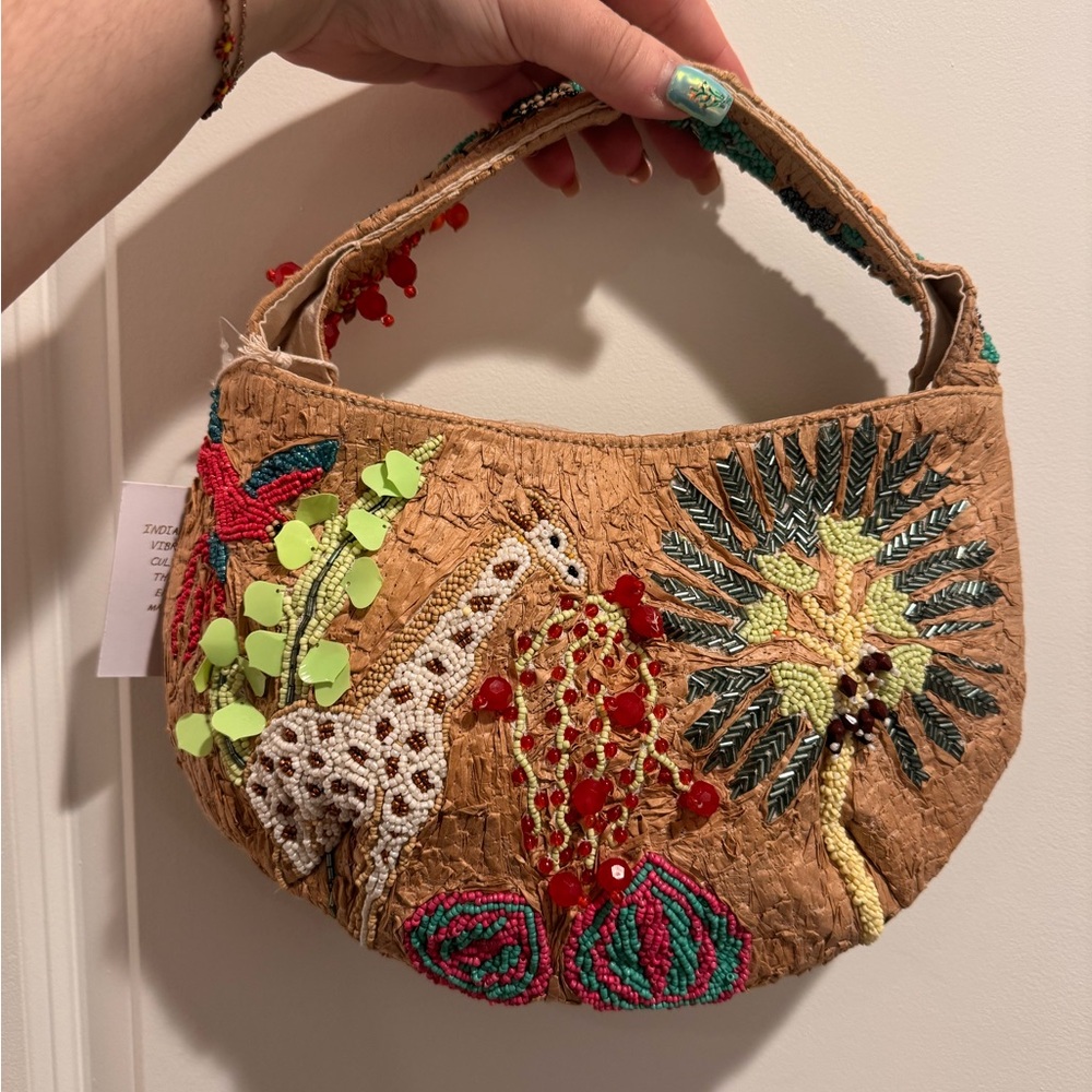 Viral Hand made Beaded sequin safari theme made in India #beaded #handbag #india